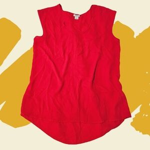 J Crew - Vibrant Red Sleeveless Blouse